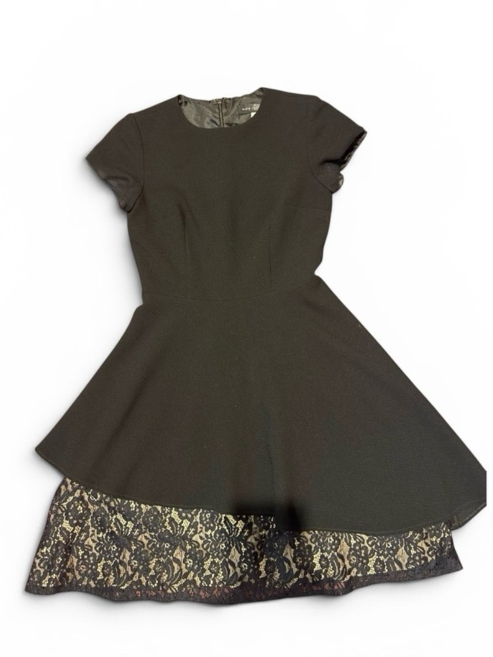 Slate & Willow Black Peekaboo Lace Hem Dress Size 0- 33” Length